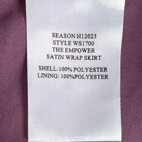 Wildfang Mauve Empower Satin Wrap Skirt Sz L - Picture 5 of 9
